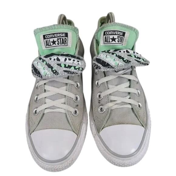 Converse Shoes Womens 8 Sneakers Chuck Taylor All Star Double Tongue Canvas Grey - Picture 9 of 16